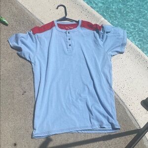 Men's Blue and Red Shirt